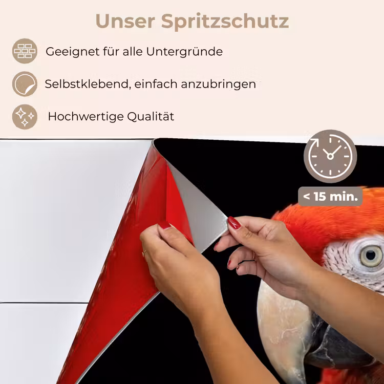 Ara - Portret - Rood keuken achterwand spatscherm klein -spatscherm_DE