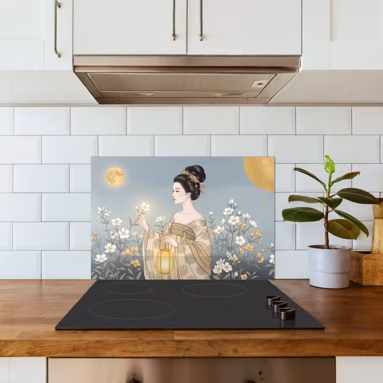 Aziatisch - Vrouw - Kimono keuken achterwand spatscherm klein -sfeer2