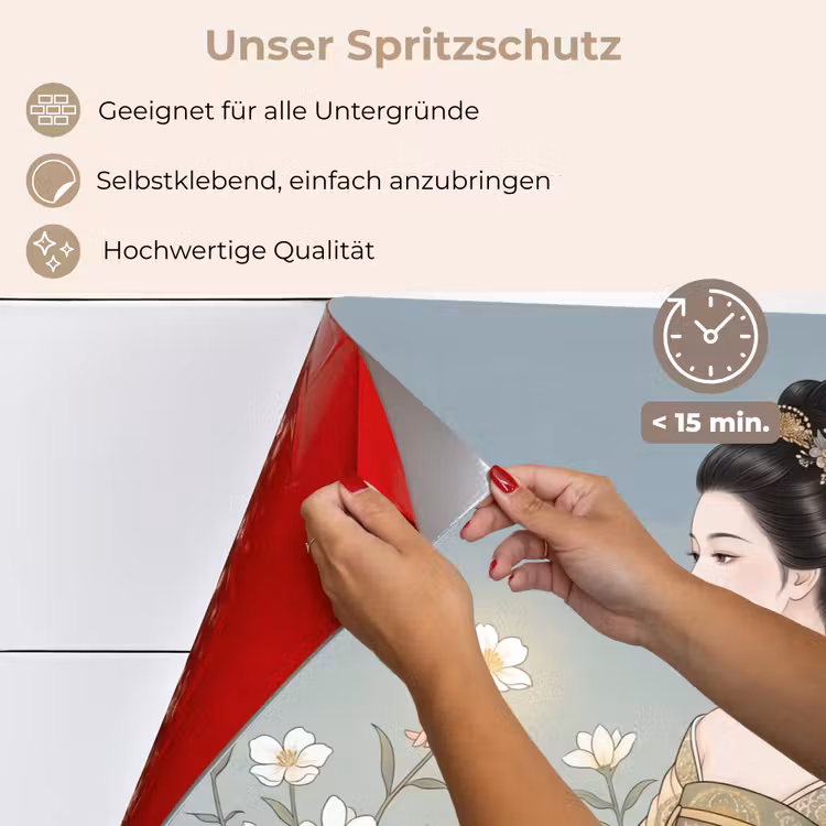 Aziatisch - Vrouw - Kimono keuken achterwand spatscherm klein -spatscherm_DE