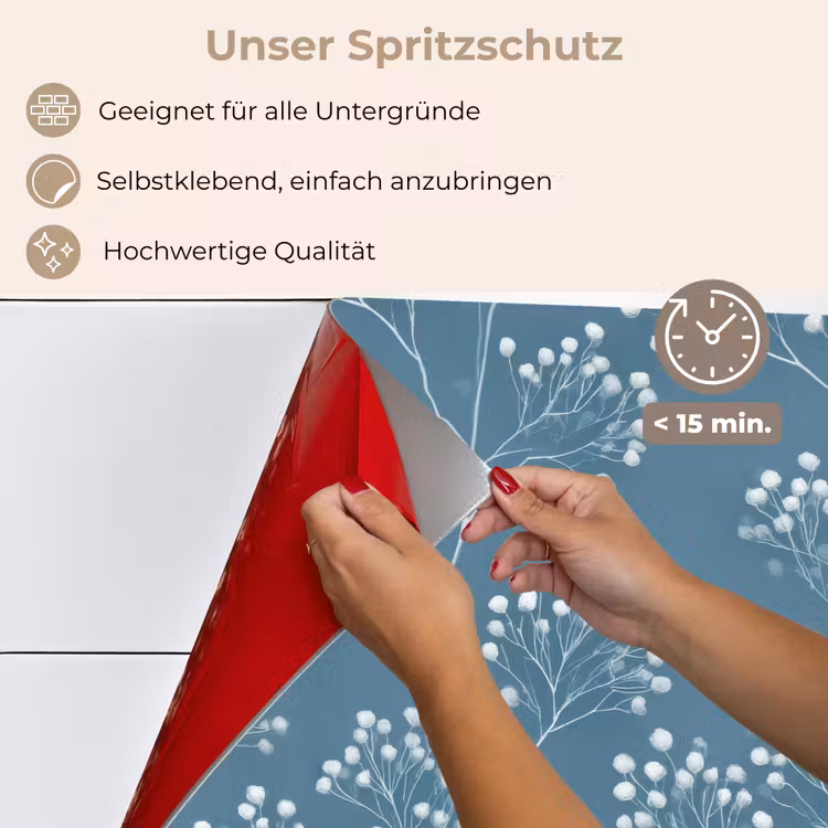Takken - Bessen - Patroon - Lichtblauw keuken achterwand spatscherm klein 900 -spatscherm_DE