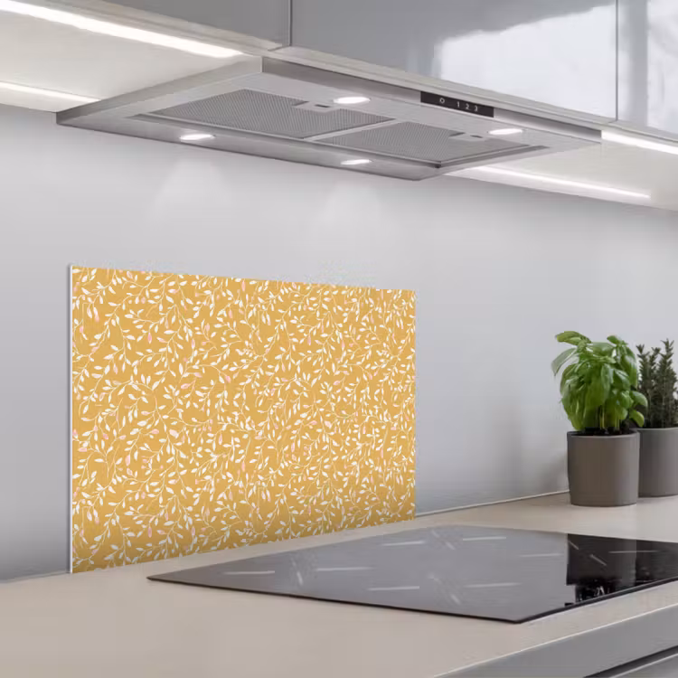 Takjes - Patroon - Oker keuken achterwand spatscherm klein 900 -3d_schuin