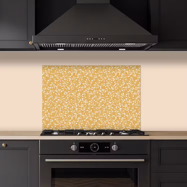 Takjes - Patroon - Oker keuken achterwand spatscherm klein 900 -sfeer1