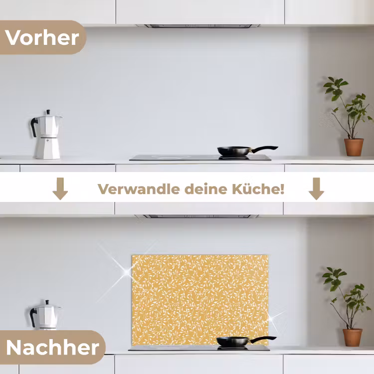 Takjes - Patroon - Oker keuken achterwand spatscherm klein 900 -voor_na_DE