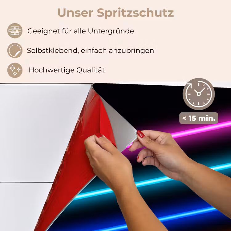 Esthetiek - Retro - Neon keuken achterwand spatscherm klein -spatscherm_DE