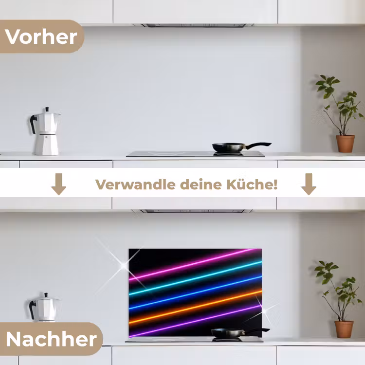 Esthetiek - Retro - Neon keuken achterwand spatscherm klein -voor_na_DE