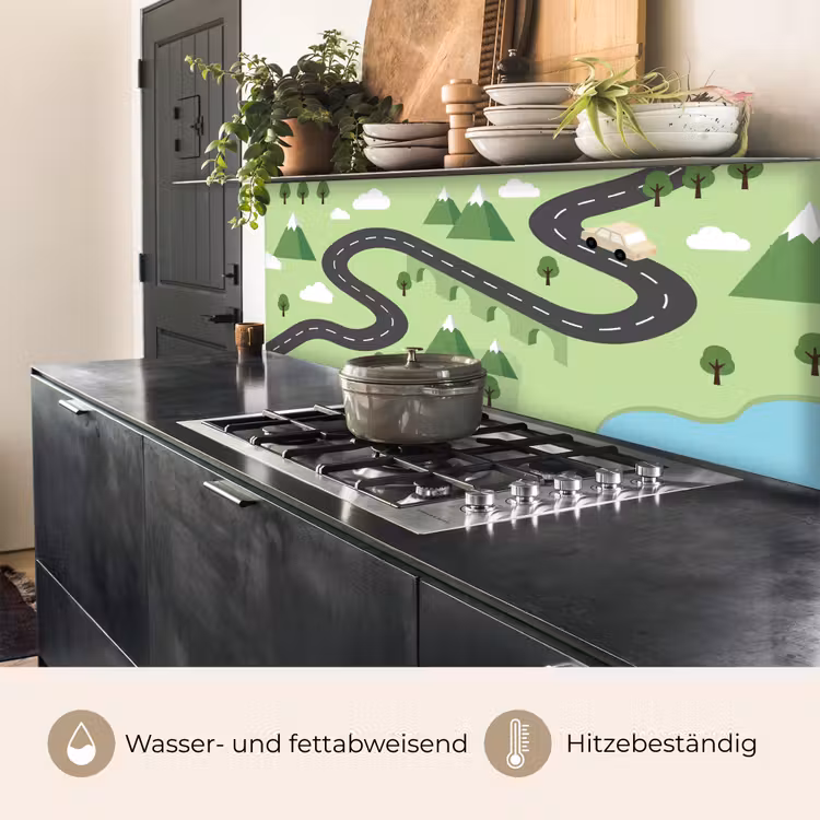 Auto - Bergweg - Natuur - Illustratie keuken achterwand 2 middel -usp_DE