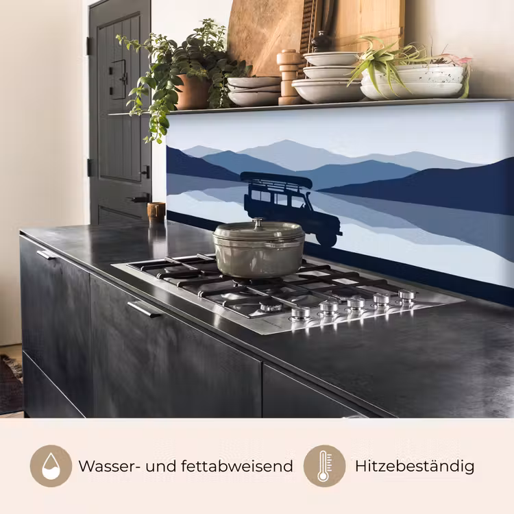 Auto - Meer - Bergen - Blauw keuken achterwand 2 middel -usp_DE