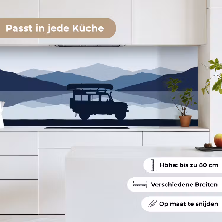 Auto - Meer - Bergen - Blauw keuken achterwand 2 middel -sfeer4_DE