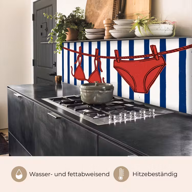 Badkleding - Waslijn - Zomer - Illustratie - Rood keuken achterwand 2 middel -usp_DE