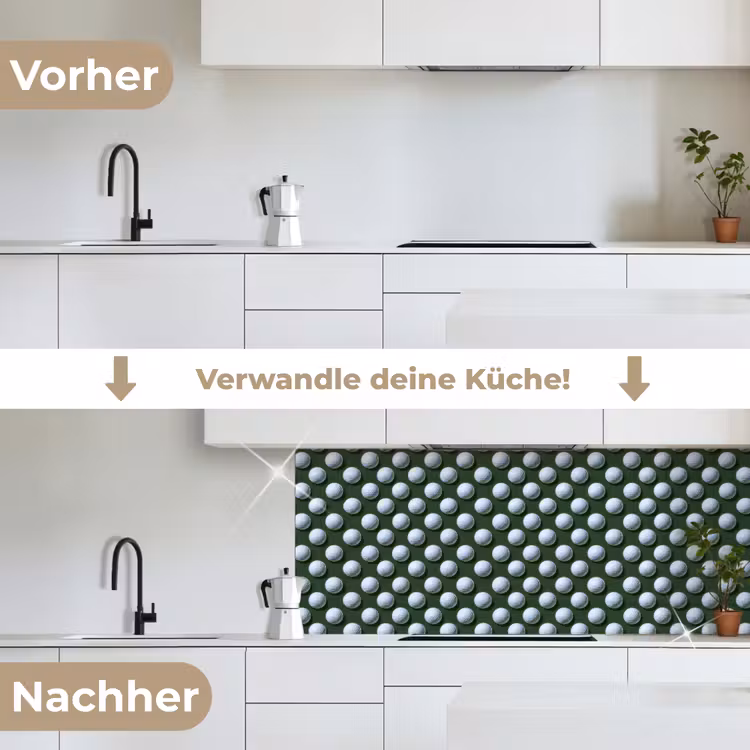 Ballen - Golf - Groen keuken achterwand 2 middel 871 -voor-na_DE