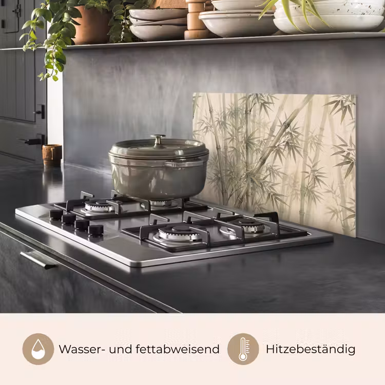 Bamboe - Bladeren - Aziatisch - Groen - Natuur keuken achterwand spatscherm klein -usp_DE