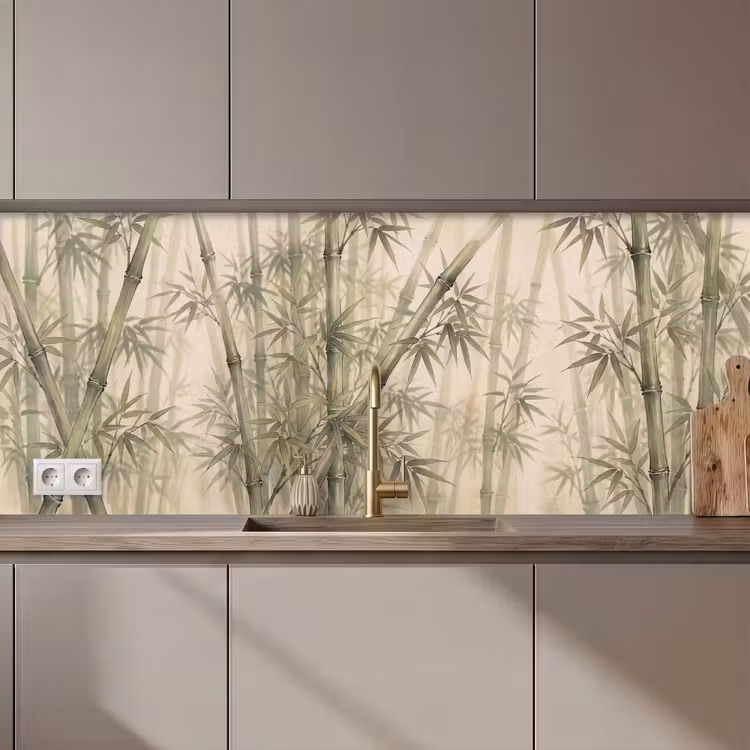 Bamboe - Bladeren - Aziatisch - Groen - Natuur keuken achterwand 2 middel zz_3dshopping