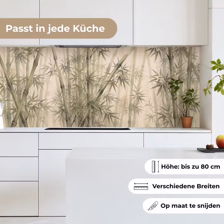 Bamboe - Bladeren - Aziatisch - Groen - Natuur keuken achterwand 2 middel -sfeer4_DE