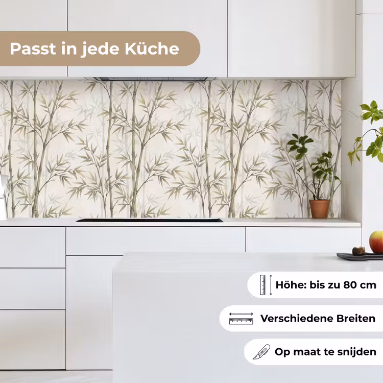 Bamboe - Bladeren - Natuur - Aquarel - Groen keuken achterwand 2 middel -sfeer4_DE