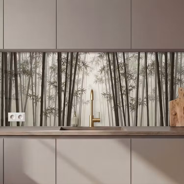Bamboe - Bos - Mist - Natuur keuken achterwand 2 middel zz_3dshopping