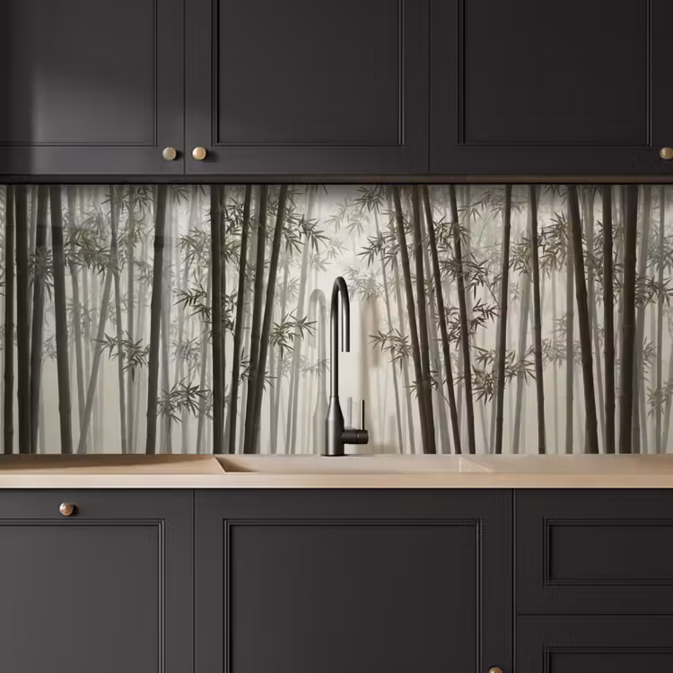 Bamboe - Bos - Mist - Natuur keuken achterwand 2 middel -sfeer1