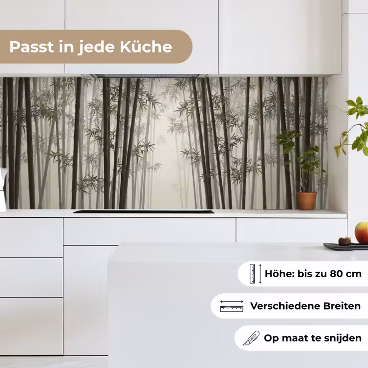 Bamboe - Bos - Mist - Natuur keuken achterwand 2 middel -sfeer4_DE