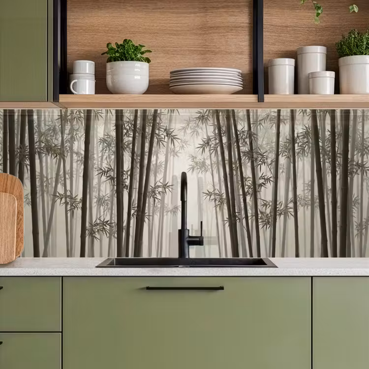 Bamboe - Bos - Mist - Natuur keuken achterwand 2 middel -sfeer3