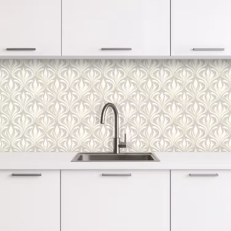 Barok - Patroon - Beige keuken achterwand 2 middel 871 -3d