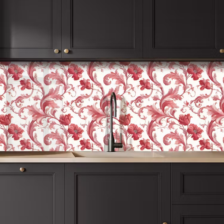 Barok - Patroon - Rood keuken achterwand 2 middel 871 -sfeer1