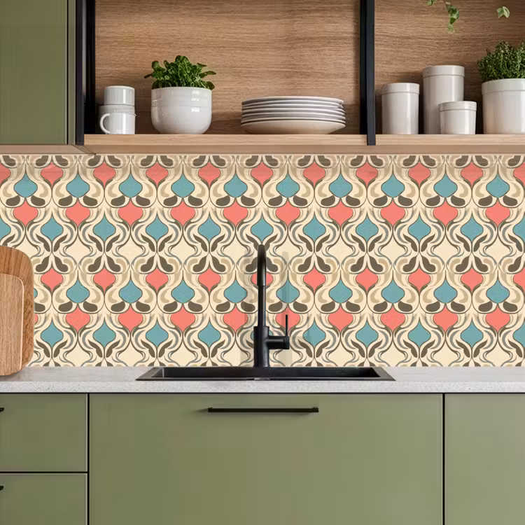 Barok - Retro - Kleurrijk keuken achterwand 2 middel 871 -sfeer3
