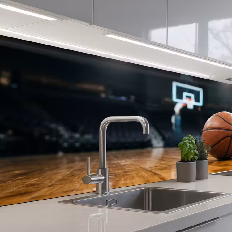 Basketbal - Arena - Sport keuken achterwand 2 middel -3d_schuin