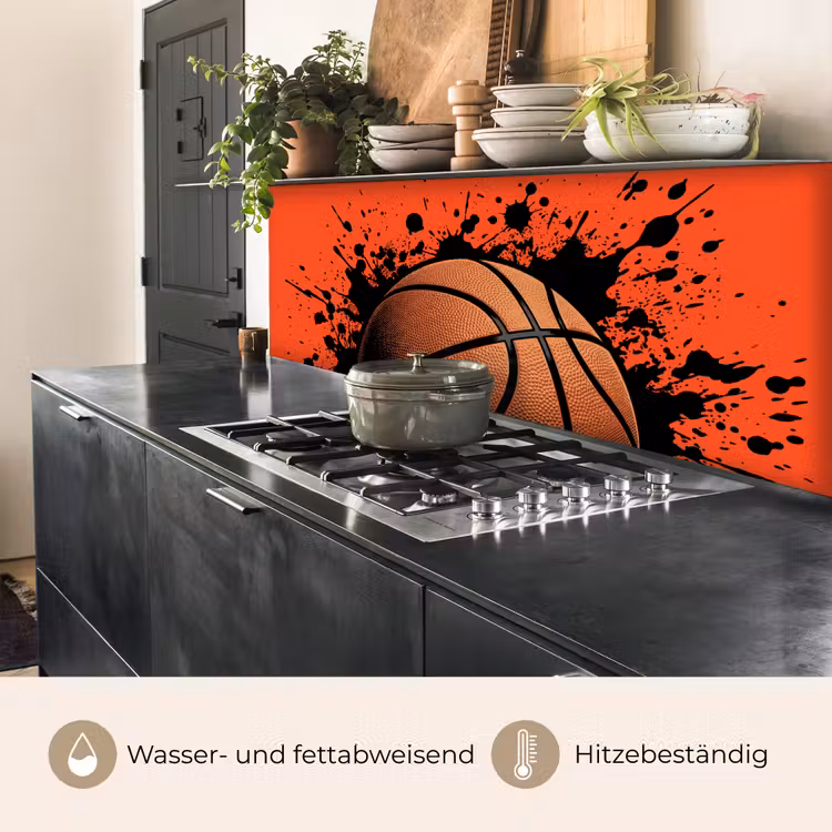 Basketbal - Verf - Sport - Oranje keuken achterwand 2 middel -usp_DE