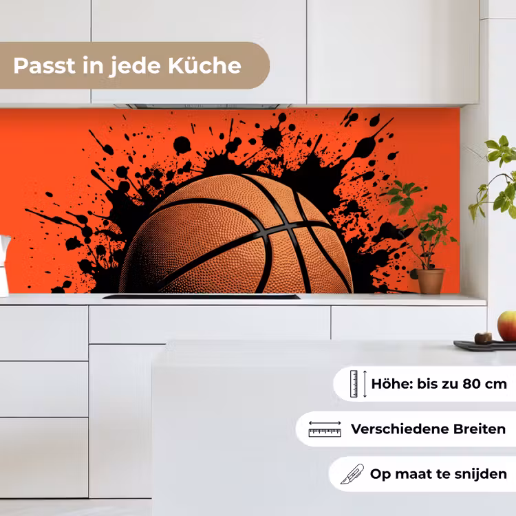 Basketbal - Verf - Sport - Oranje keuken achterwand 2 middel -sfeer4_DE