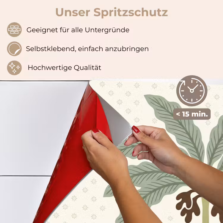 Boom - Bladeren - Groen - Decoratief - Beige keuken achterwand spatscherm klein -spatscherm_DE