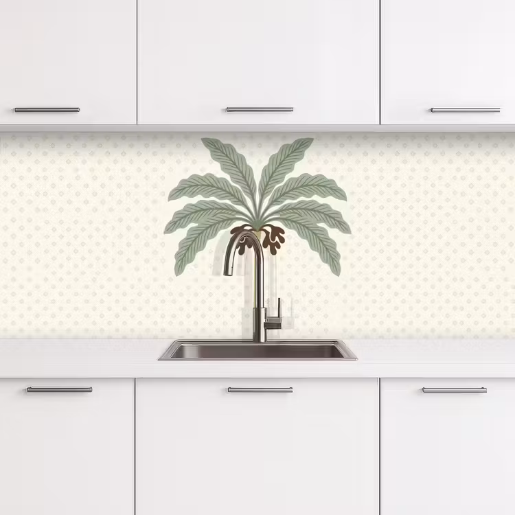 Boom - Bladeren - Groen - Decoratief - Beige keuken achterwand 2 middel -3d