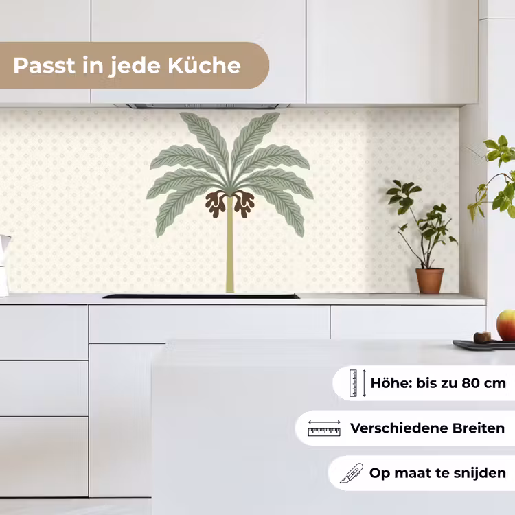 Boom - Bladeren - Groen - Decoratief - Beige keuken achterwand 2 middel -sfeer4_DE