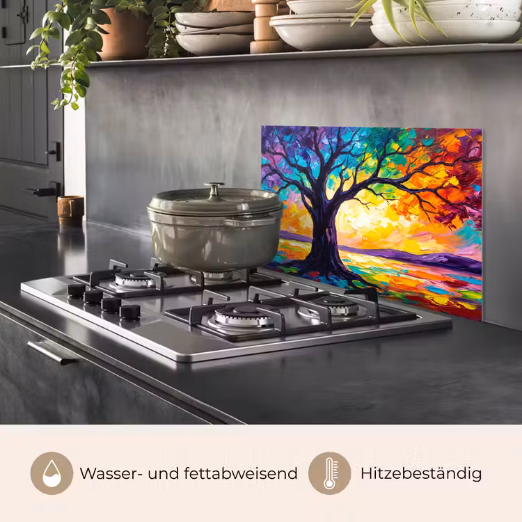 Boom - Landschap - Natuur - Abstract - Kleurrijk keuken achterwand spatscherm klein -usp_DE