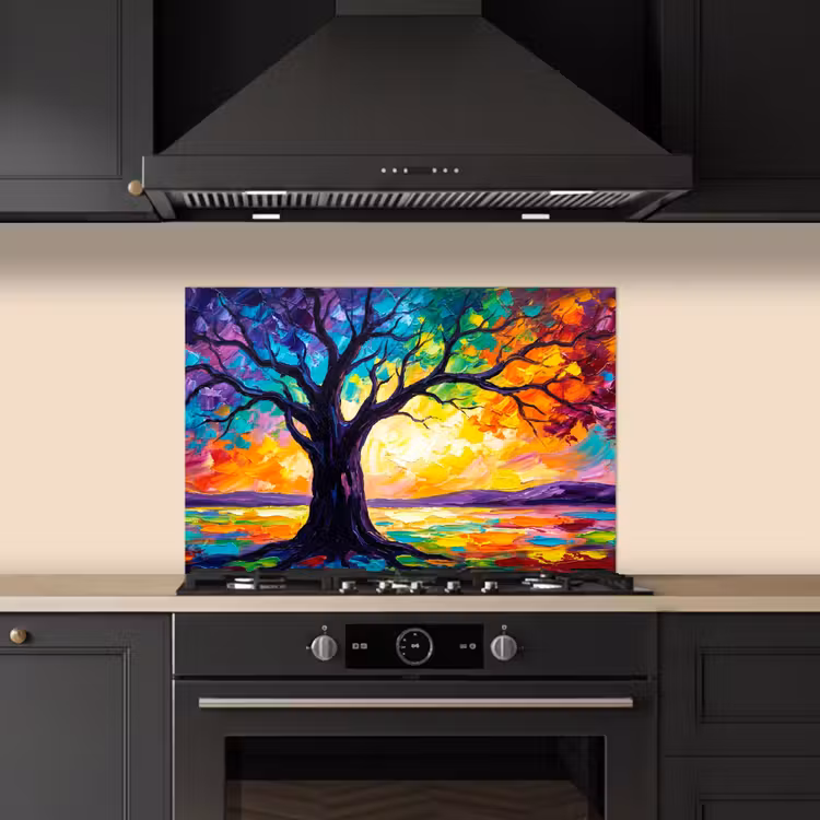 Boom - Landschap - Natuur - Abstract - Kleurrijk keuken achterwand spatscherm klein -sfeer1