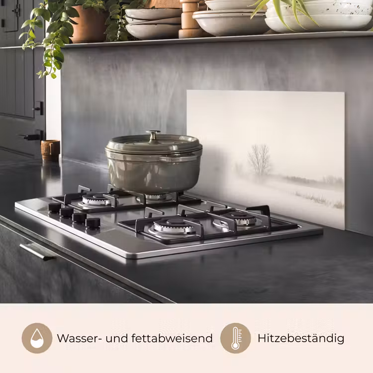 Boom - Mist - Sneeuw - Winter - Minimalistisch keuken achterwand spatscherm klein -usp_DE