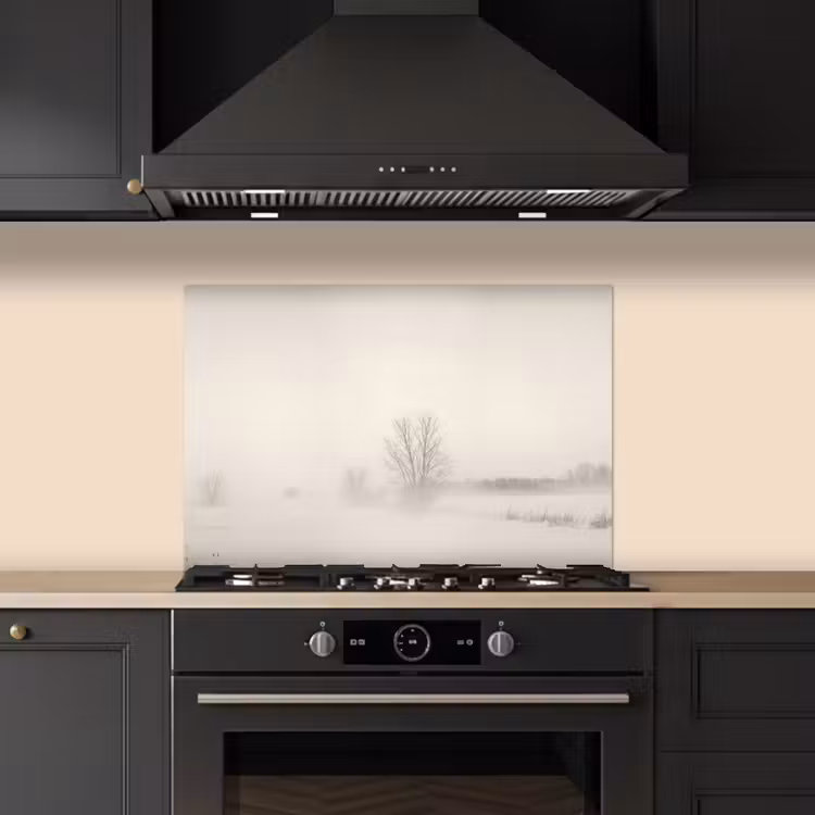 Boom - Mist - Sneeuw - Winter - Minimalistisch keuken achterwand spatscherm klein -sfeer1
