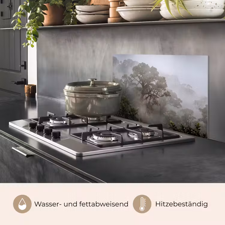 Boom - Mistig - Bos - Groen - Natuur keuken achterwand spatscherm klein -usp_DE