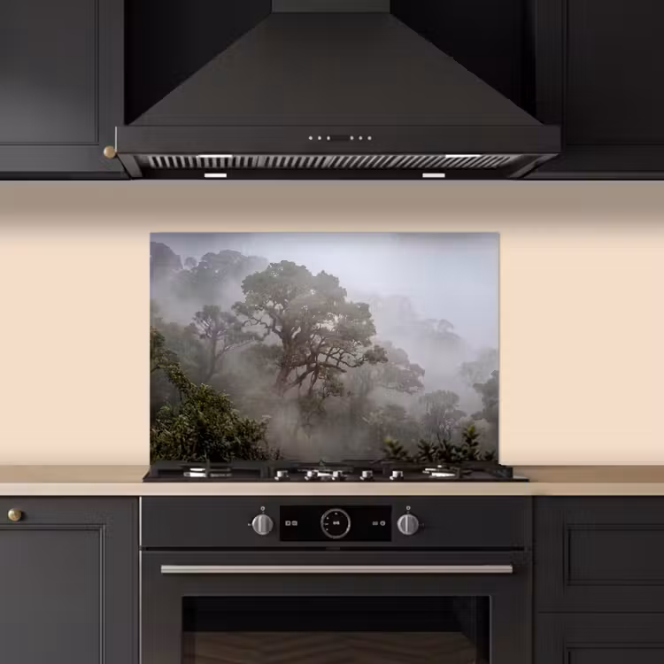 Boom - Mistig - Bos - Groen - Natuur keuken achterwand spatscherm klein -sfeer1