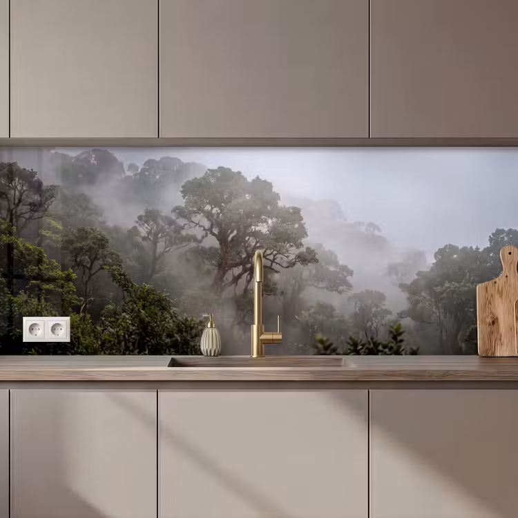Boom - Mistig - Bos - Groen - Natuur keuken achterwand 2 middel zz_3dshopping