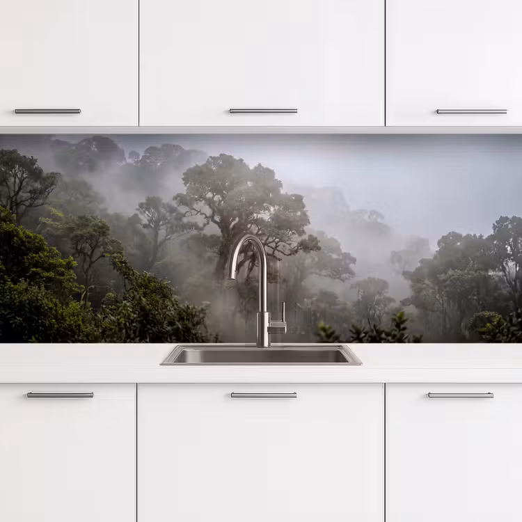 Boom - Mistig - Bos - Groen - Natuur keuken achterwand 2 middel -3d