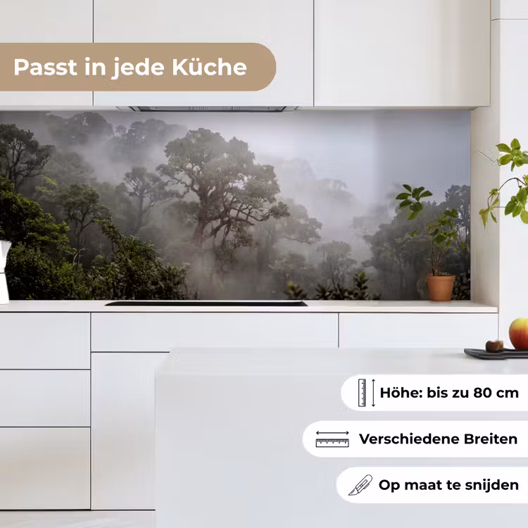 Boom - Mistig - Bos - Groen - Natuur keuken achterwand 2 middel -sfeer4_DE