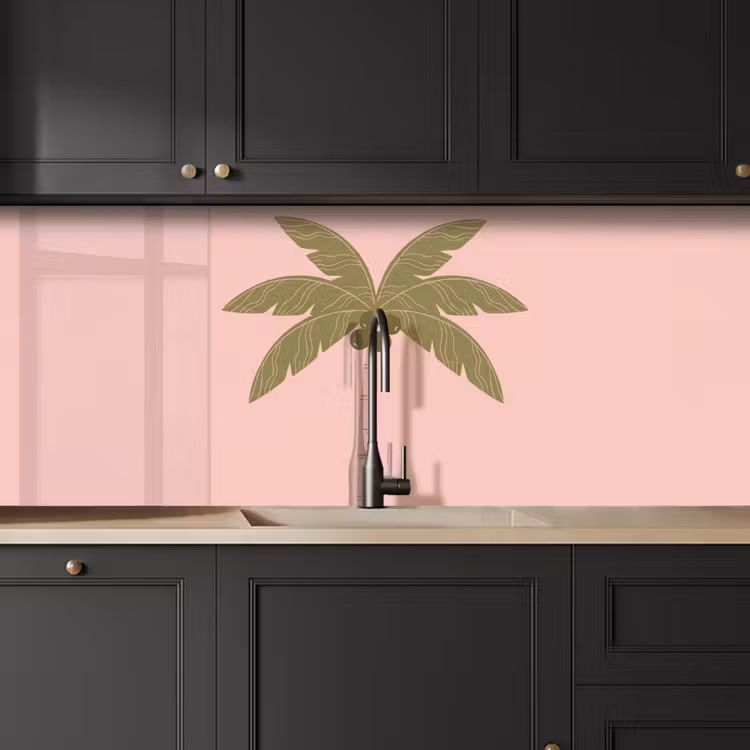 Boom - Palm - Natuur - Illustratie - Roze keuken achterwand 2 middel -sfeer1
