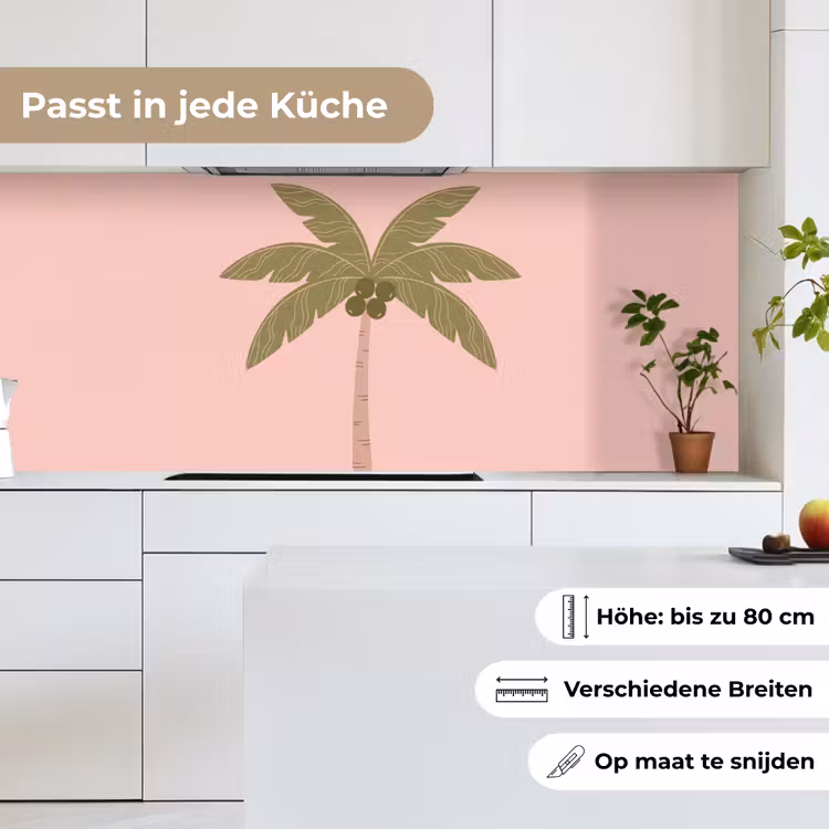 Boom - Palm - Natuur - Illustratie - Roze keuken achterwand 2 middel -sfeer4_DE