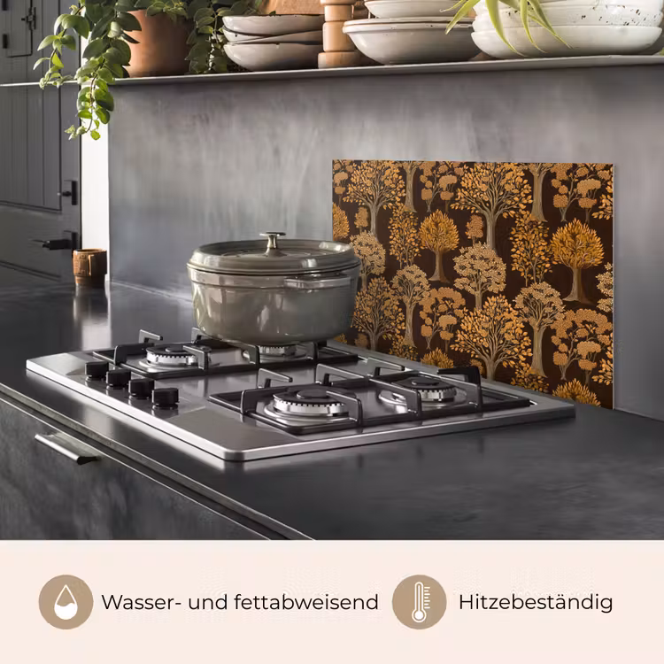 Bomen - Patroon - Bruin keuken achterwand spatscherm klein 900 -usp_DE