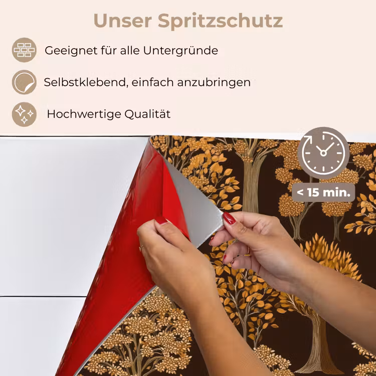 Bomen - Patroon - Bruin keuken achterwand spatscherm klein 900 -spatscherm_DE