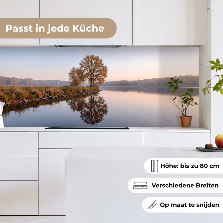 Bomen - Reflectie - Water - Zonsopgang - Serene keuken achterwand 2 middel -sfeer4_DE