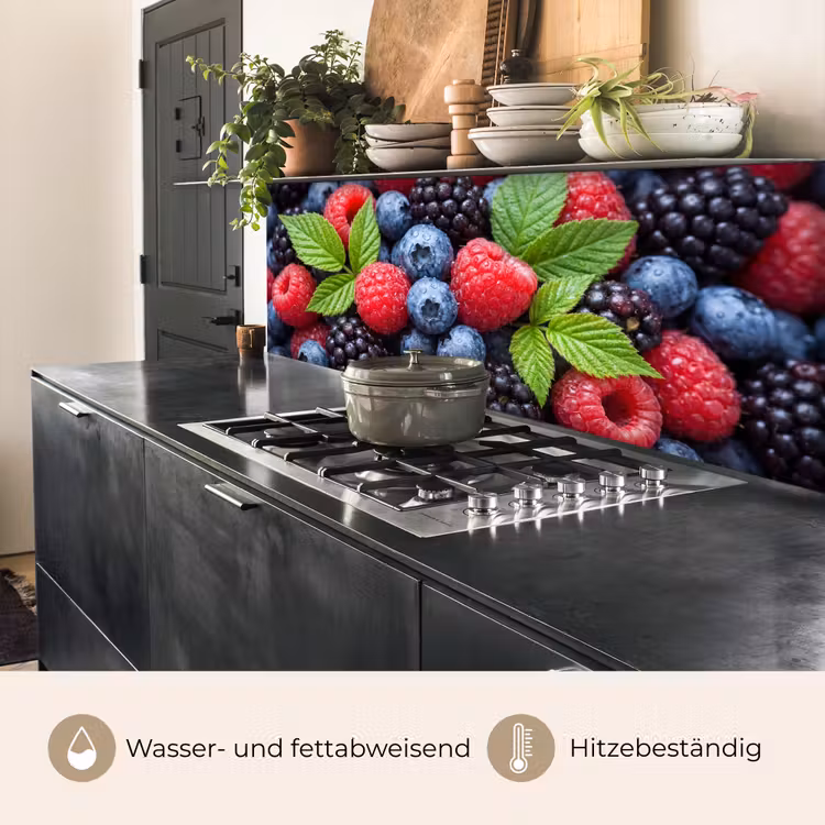 Bessen - Vers - Waterdruppels - Kleurrijk - Eten keuken achterwand 2 middel -usp_DE