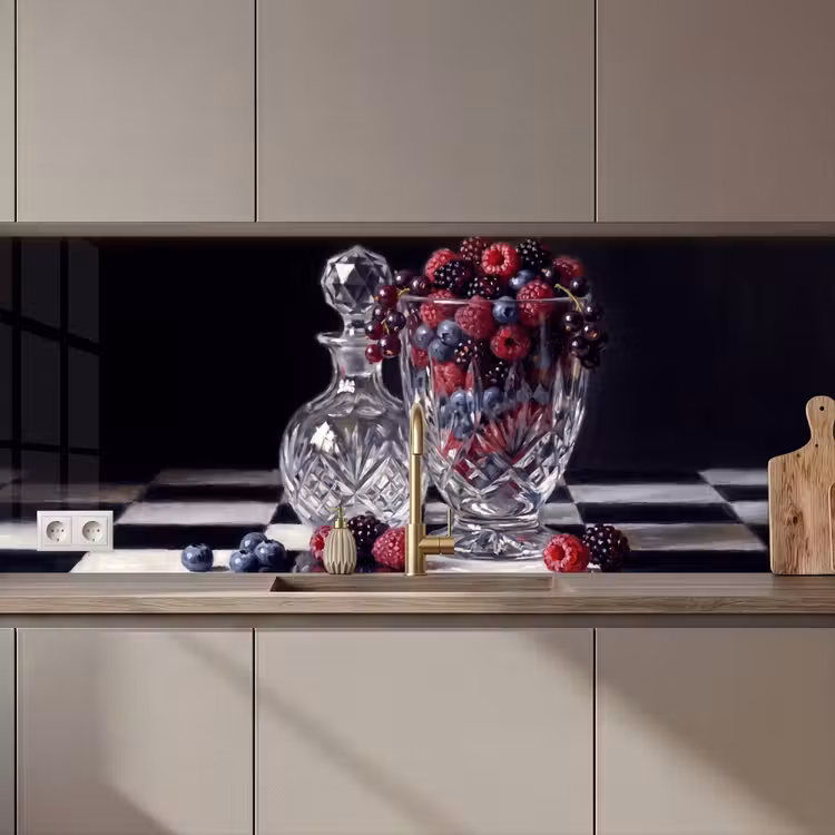 Küchenrückwand - Beeren – Kristall – Stillleben - Bessen - Kristal - Stilleven keuken achterwand 2 middel zz_3dshopping