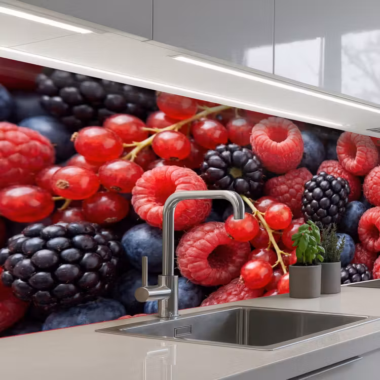 Bessen - Mix - Vers - Eten - Kleurrijk keuken achterwand 2 middel -3d_schuin