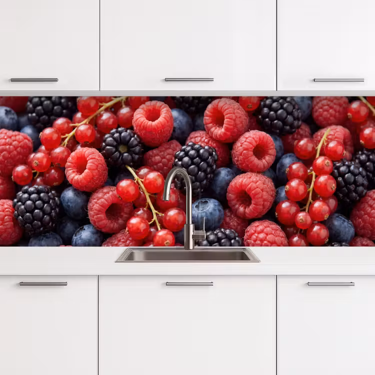 Bessen - Mix - Vers - Eten - Kleurrijk keuken achterwand 2 middel -3d