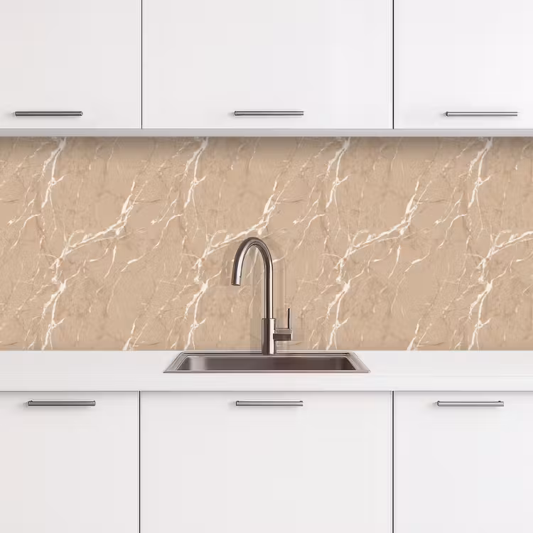 Beige - Marmer - Organisch - Wit keuken achterwand 2 middel 871 -3d